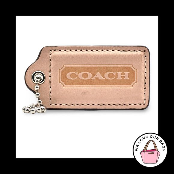 RARE 3" XL COACH Buff Natural Brown Leather Fob Bag Charm Keychain Hang Tag - Picture 1 of 1